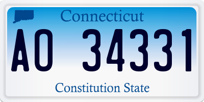 CT license plate AO34331