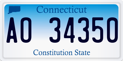 CT license plate AO34350