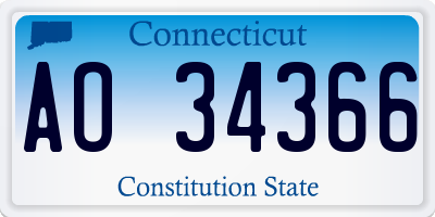 CT license plate AO34366