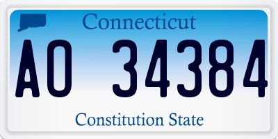 CT license plate AO34384