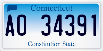 CT license plate AO34391