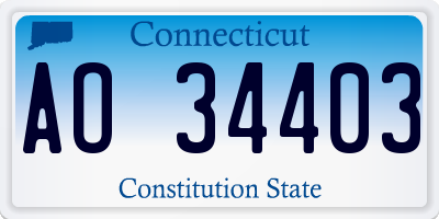CT license plate AO34403