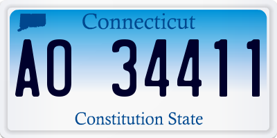 CT license plate AO34411