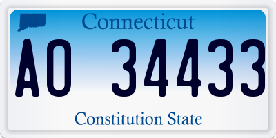 CT license plate AO34433