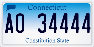 CT license plate AO34444