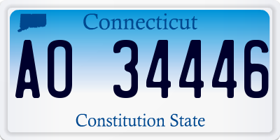 CT license plate AO34446