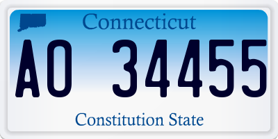 CT license plate AO34455