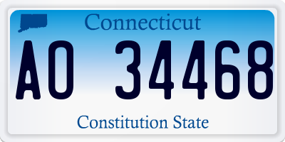 CT license plate AO34468