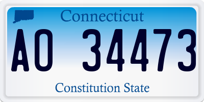CT license plate AO34473