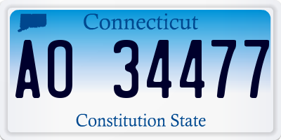 CT license plate AO34477