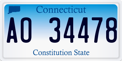 CT license plate AO34478