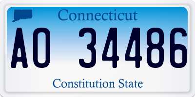 CT license plate AO34486