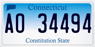 CT license plate AO34494