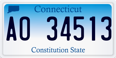 CT license plate AO34513