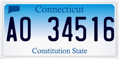 CT license plate AO34516