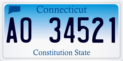 CT license plate AO34521