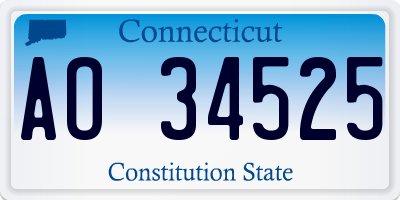 CT license plate AO34525