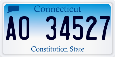 CT license plate AO34527