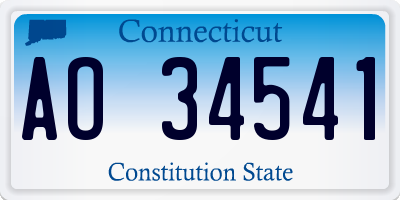 CT license plate AO34541