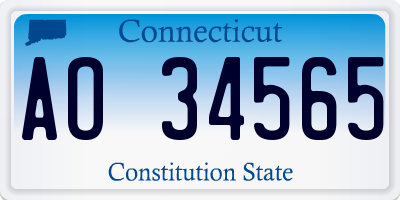 CT license plate AO34565