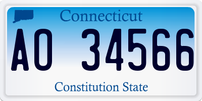 CT license plate AO34566