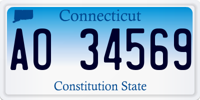 CT license plate AO34569
