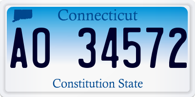 CT license plate AO34572
