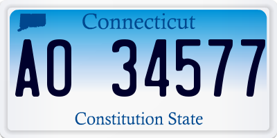 CT license plate AO34577