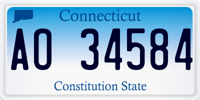 CT license plate AO34584