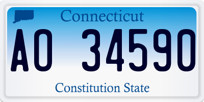 CT license plate AO34590