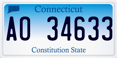 CT license plate AO34633