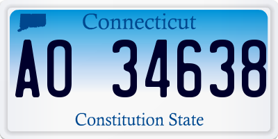 CT license plate AO34638