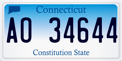 CT license plate AO34644