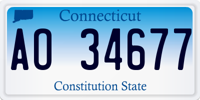 CT license plate AO34677