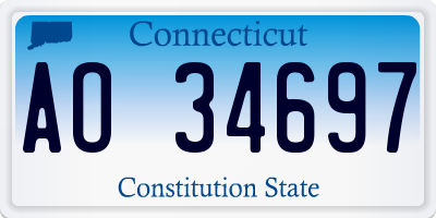 CT license plate AO34697