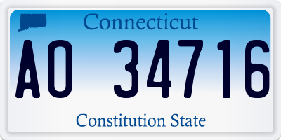 CT license plate AO34716