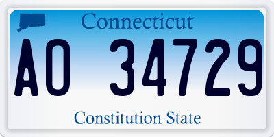 CT license plate AO34729
