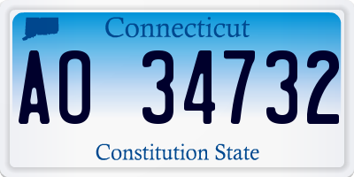 CT license plate AO34732
