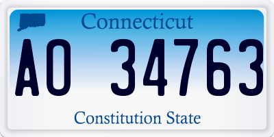 CT license plate AO34763
