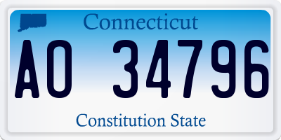 CT license plate AO34796