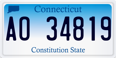CT license plate AO34819