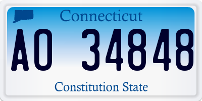 CT license plate AO34848