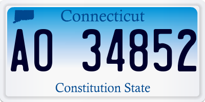 CT license plate AO34852