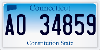 CT license plate AO34859