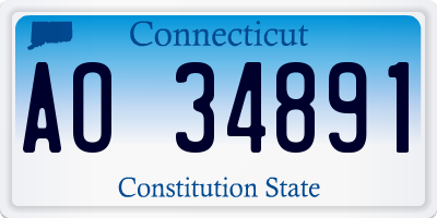 CT license plate AO34891