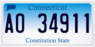 CT license plate AO34911