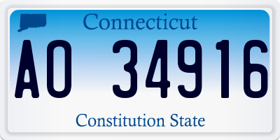 CT license plate AO34916