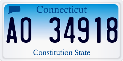CT license plate AO34918