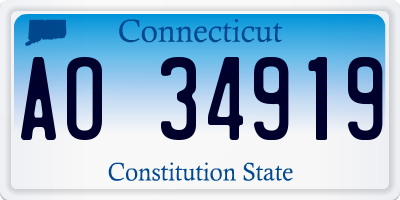 CT license plate AO34919