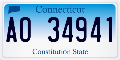 CT license plate AO34941